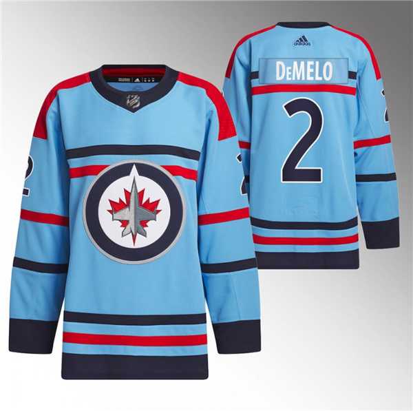 Men%27s Winnipeg Jets #2 Dylan DeMelo Light Blue Anniversary Primegreen Stitched Jersey Dzhi->vegas golden knights->NHL Jersey
